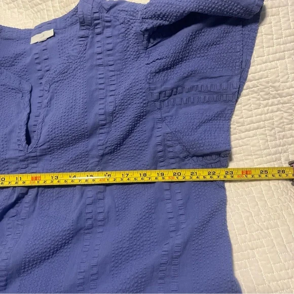 J. Jill Soft Blue Textured Blouse - Picture 4 of 4